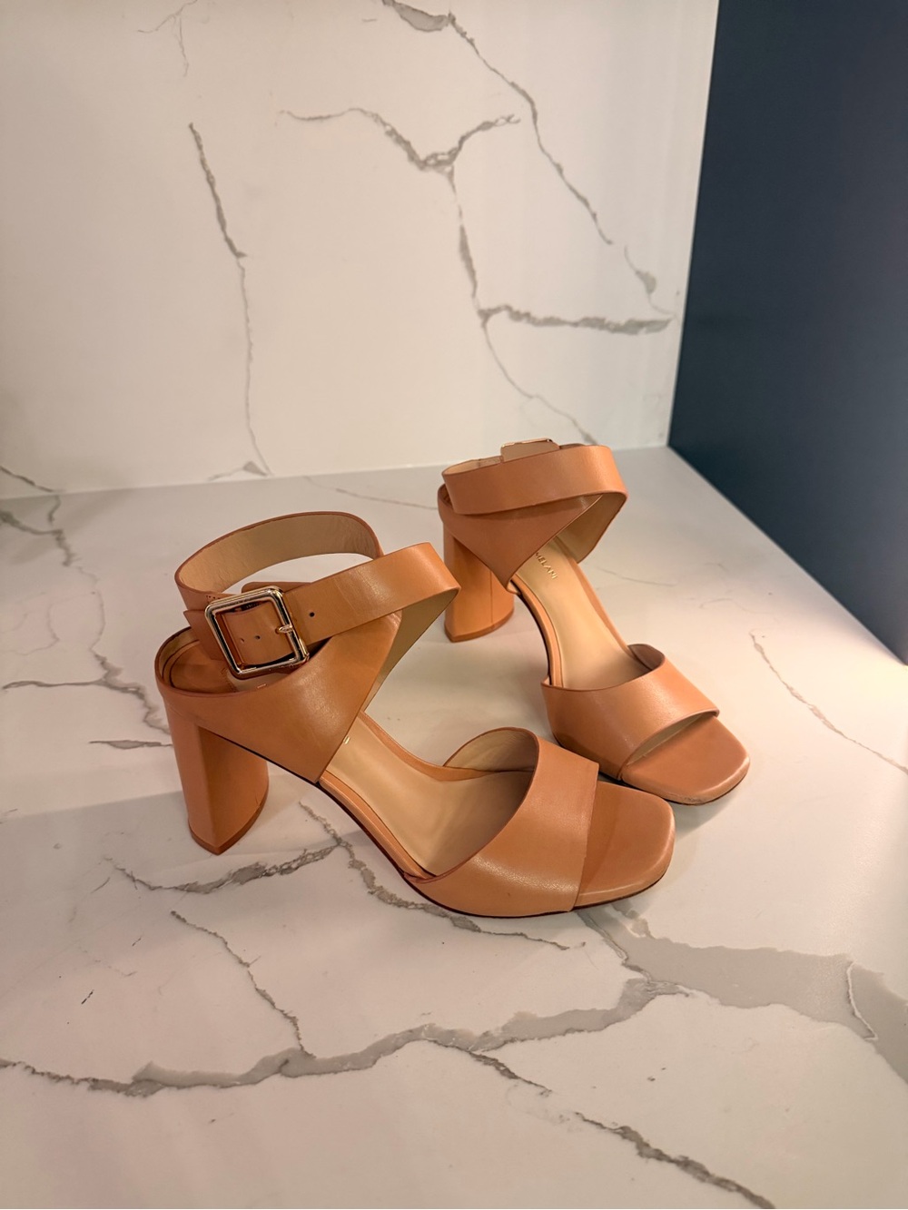 Tan Block Heel Sandals - Stylish Strappy Heels